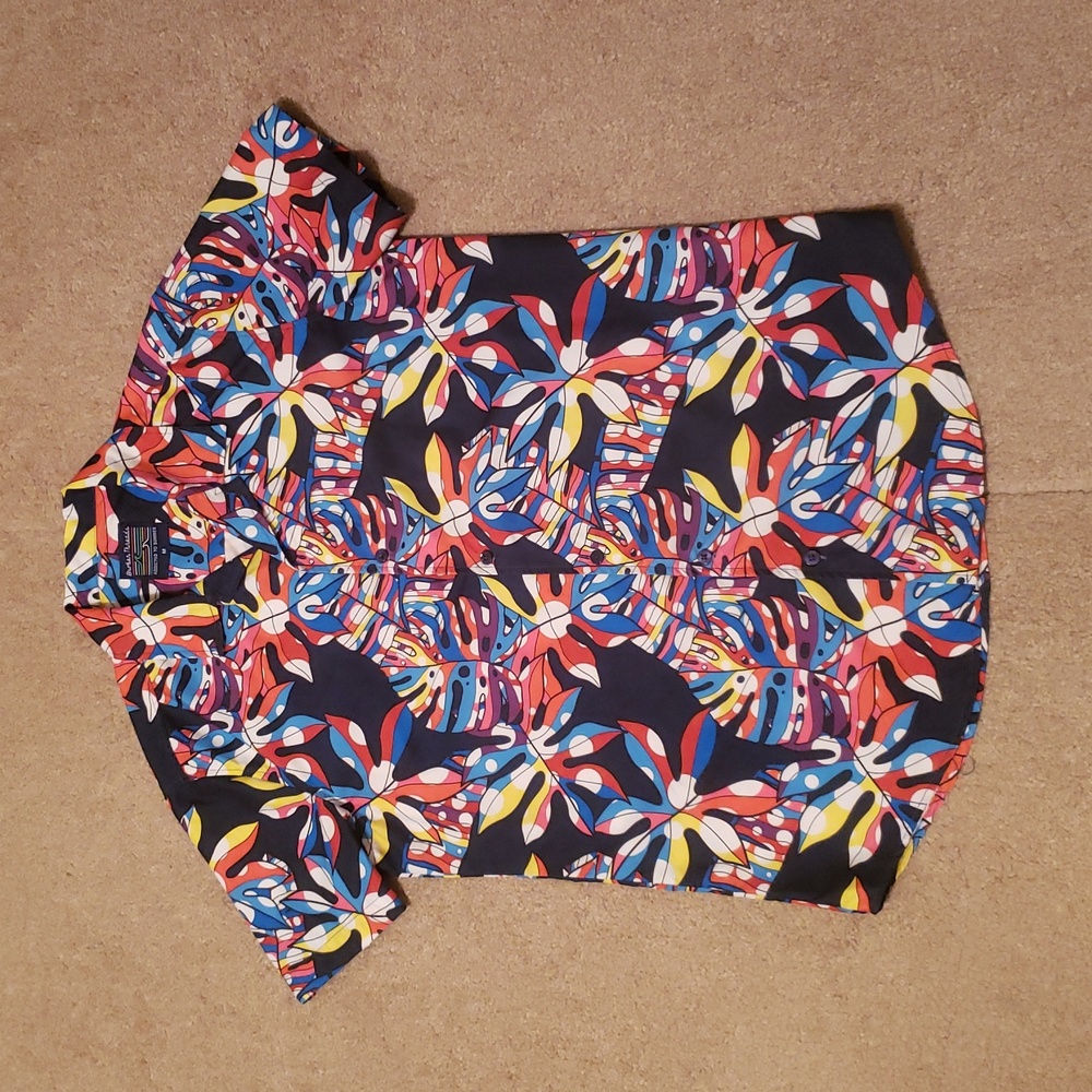 Broken Threads Men's Navy Floral Print Shirt
